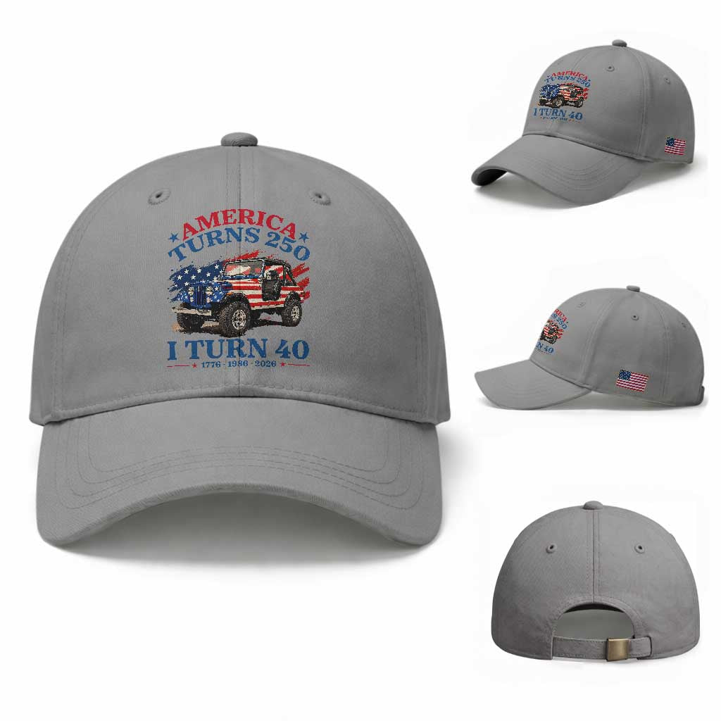 America Turns 250 I Turn 40 1986 40th Birthday Baseball Cap Compact Classic Off-road SUV