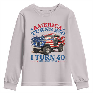 America Turns 250 I Turn 40 1986 40th Birthday Youth Sweatshirt Compact Classic Off-road SUV