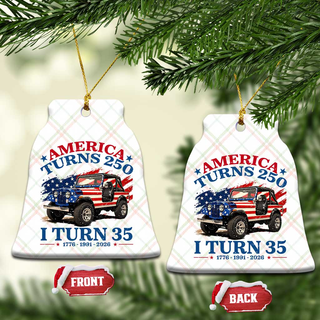 America Turns 250 I Turn 35 1991 35th Birthday Ceramic Ornament Compact Classic Off-road SUV
