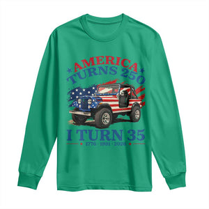 America Turns 250 I Turn 35 1991 35th Birthday Long Sleeve Shirt Compact Classic Off-road SUV
