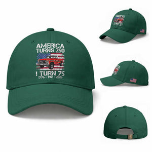 America Turns 250 I Turn 75 1951 75th Birthday Baseball Cap Vintage Classic Original American Old Pickup Truck