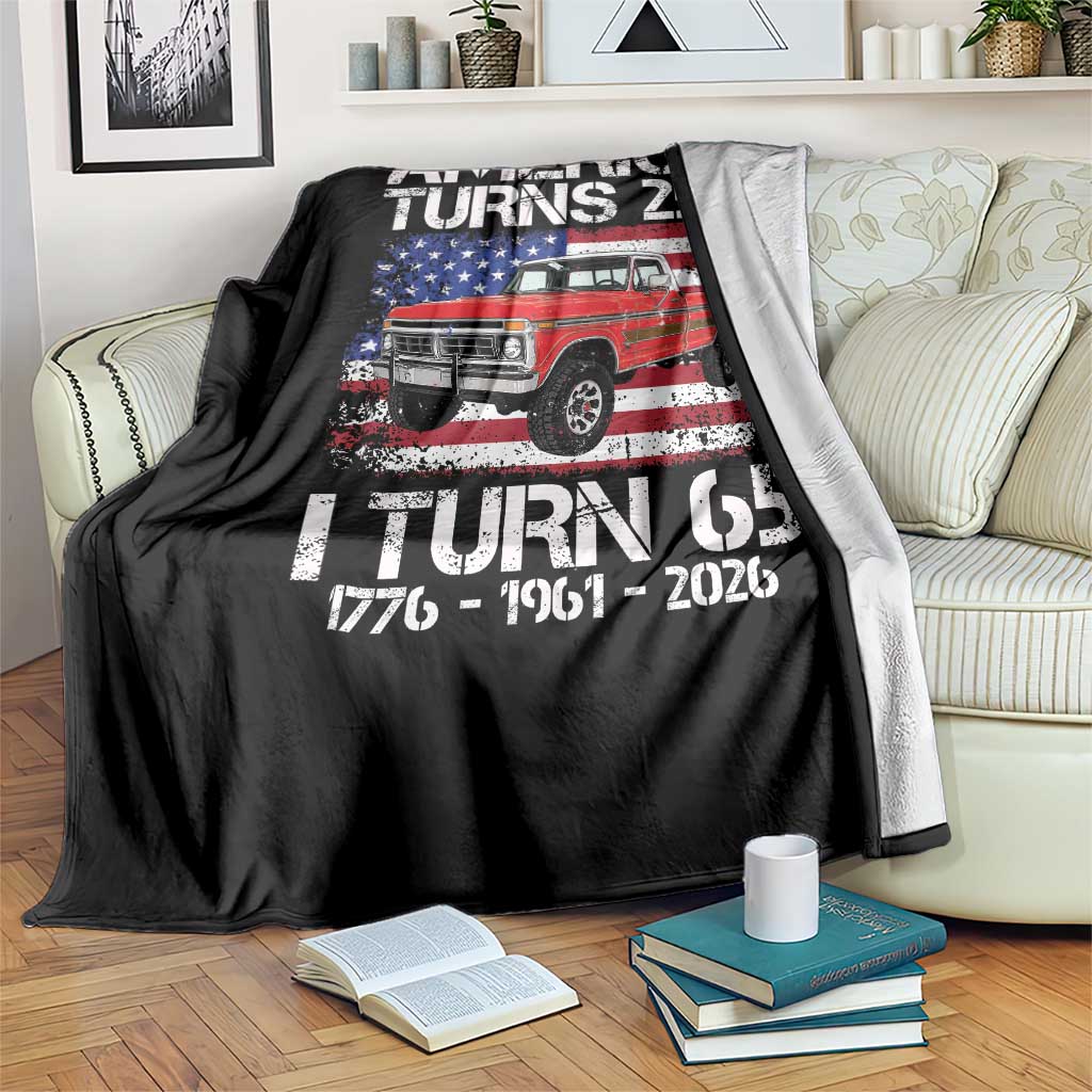 America Turns 250 I Turn 65 1961 65th Birthday Throw Blanket Vintage Classic Original American Old Pickup Truck