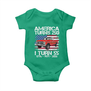 America Turns 250 I Turn 55 1971 55th Birthday Baby Onesie Vintage Classic Original American Old Pickup Truck