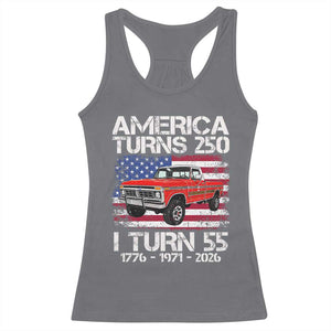 America Turns 250 I Turn 55 1971 55th Birthday Racerback Tank Top Vintage Classic Original American Old Pickup Truck