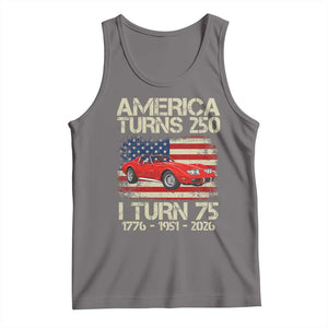 America Turns 250 I Turn 75 1951 75th Birthday Tank Top Sports Car Retro Americana
