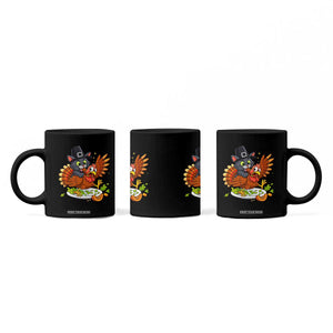 Funny Thanksgiving Cat Pilgrim Eat Turkey Coffee Mug TS14 Print Your Wear