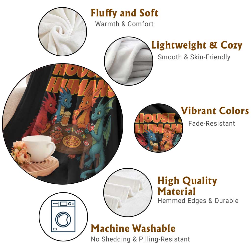 Houses Humans Throw Blanket Funny RPG Parody Gamer TS14 Print Your Wear