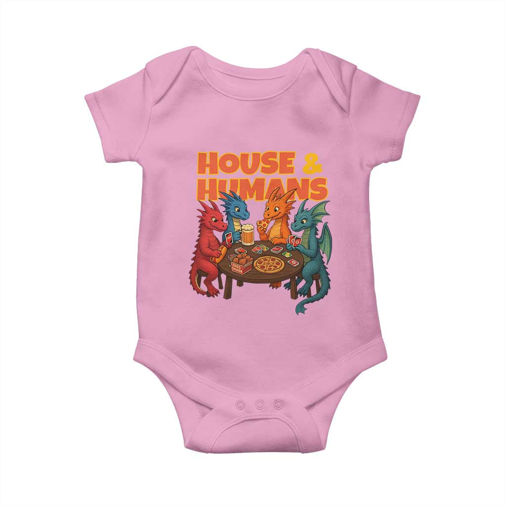 Houses Humans Baby Onesie Funny RPG Parody Gamer TS14 Light Pink Print Your Wear