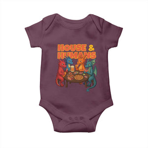 Houses Humans Baby Onesie Funny RPG Parody Gamer TS14 Maroon Print Your Wear