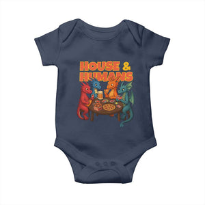 Houses Humans Baby Onesie Funny RPG Parody Gamer TS14 Navy Print Your Wear