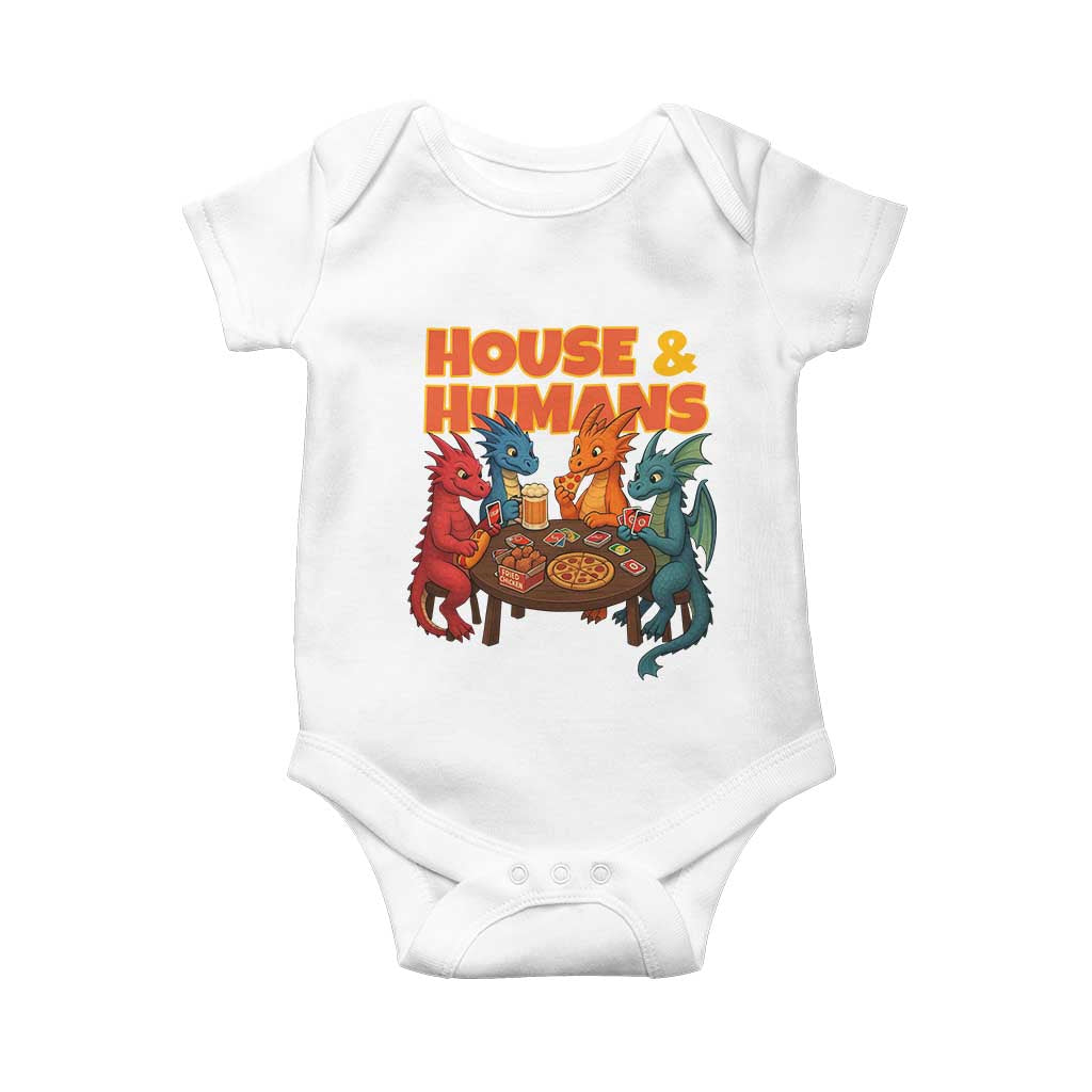 Houses Humans Baby Onesie Funny RPG Parody Gamer TS14 White Print Your Wear