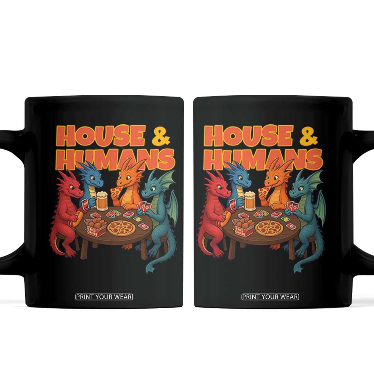 Houses Humans Coffee Mug Funny RPG Parody Gamer TS14 Black Print Your Wear