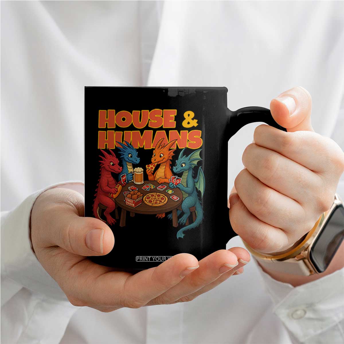 Houses Humans Coffee Mug Funny RPG Parody Gamer TS14 Print Your Wear