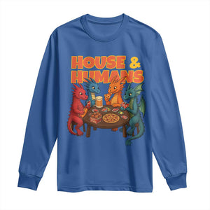 Houses Humans Long Sleeve Shirt Funny RPG Parody Gamer TS14 Royal Blue Print Your Wear