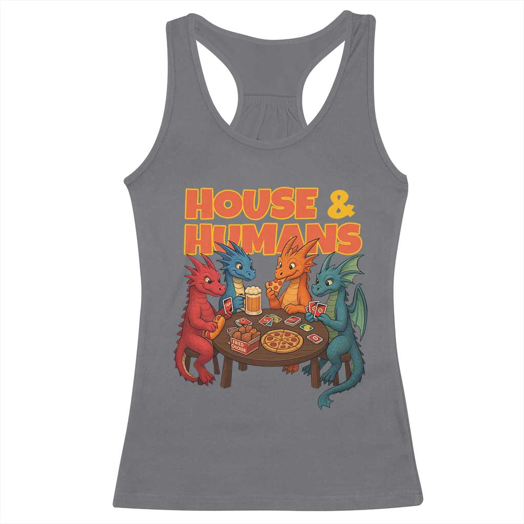 Houses Humans Racerback Tank Top Funny RPG Parody Gamer TS14 Charcoal Print Your Wear