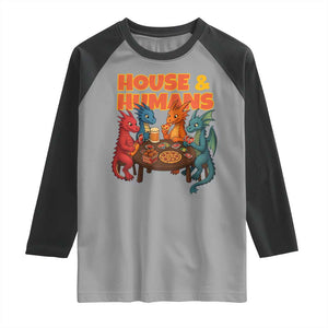 Houses Humans Raglan Shirt Funny RPG Parody Gamer TS14 Sport Gray Black Print Your Wear