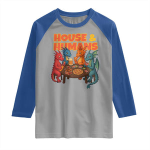 Houses Humans Raglan Shirt Funny RPG Parody Gamer TS14 Sport Gray Royal Print Your Wear