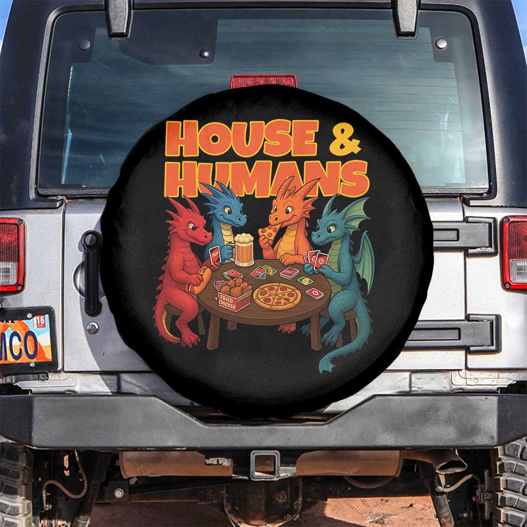 Houses Humans Spare Tire Cover Funny RPG Parody Gamer TS14 No hole Black Print Your Wear