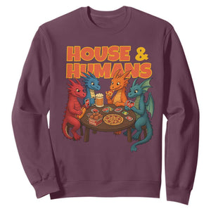 Houses Humans Sweatshirt Funny RPG Parody Gamer TS14 Maroon Print Your Wear