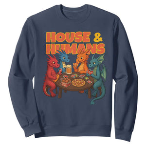 Houses Humans Sweatshirt Funny RPG Parody Gamer TS14 Navy Print Your Wear