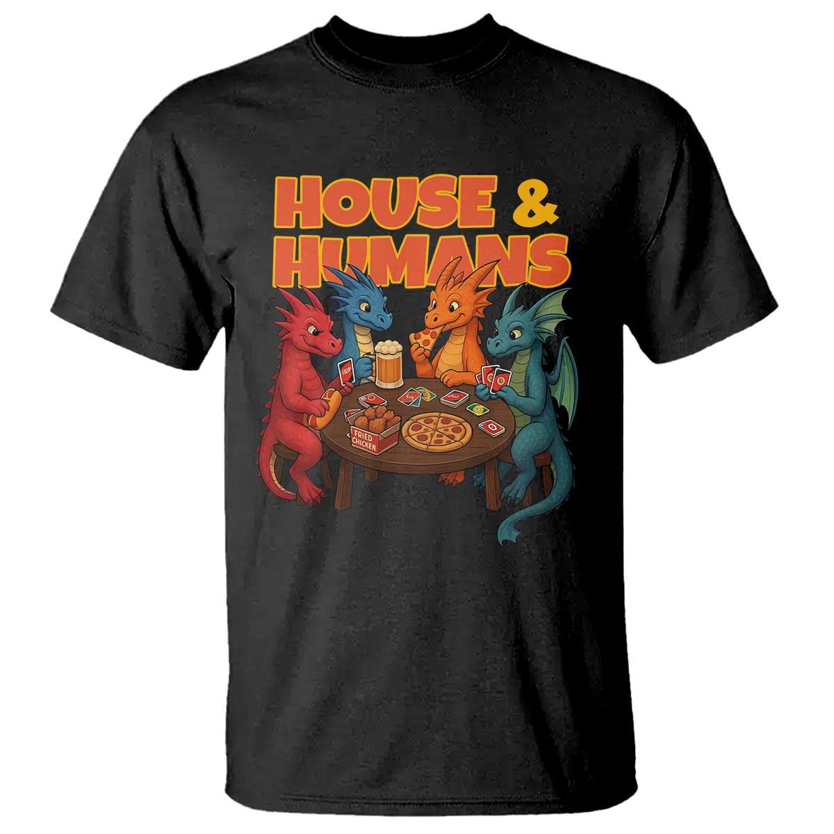 Houses Humans T Shirt Funny RPG Parody Gamer TS14 Black Print Your Wear
