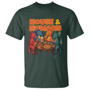 Houses Humans T Shirt Funny RPG Parody Gamer TS14 Dark Forest Green Print Your Wear