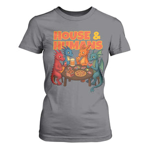 Houses Humans T Shirt For Women Funny RPG Parody Gamer TS14 Charcoal Print Your Wear