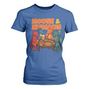 Houses Humans T Shirt For Women Funny RPG Parody Gamer TS14 Royal Blue Print Your Wear