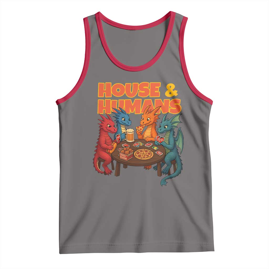 Houses Humans Tank Top Funny RPG Parody Gamer TS14 Deep Heather Red Print Your Wear