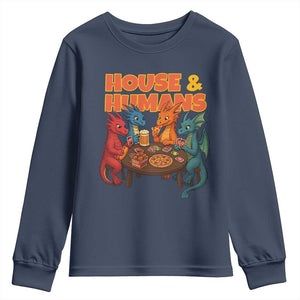 Houses Humans Youth Sweatshirt Funny RPG Parody Gamer TS14 Navy Print Your Wear