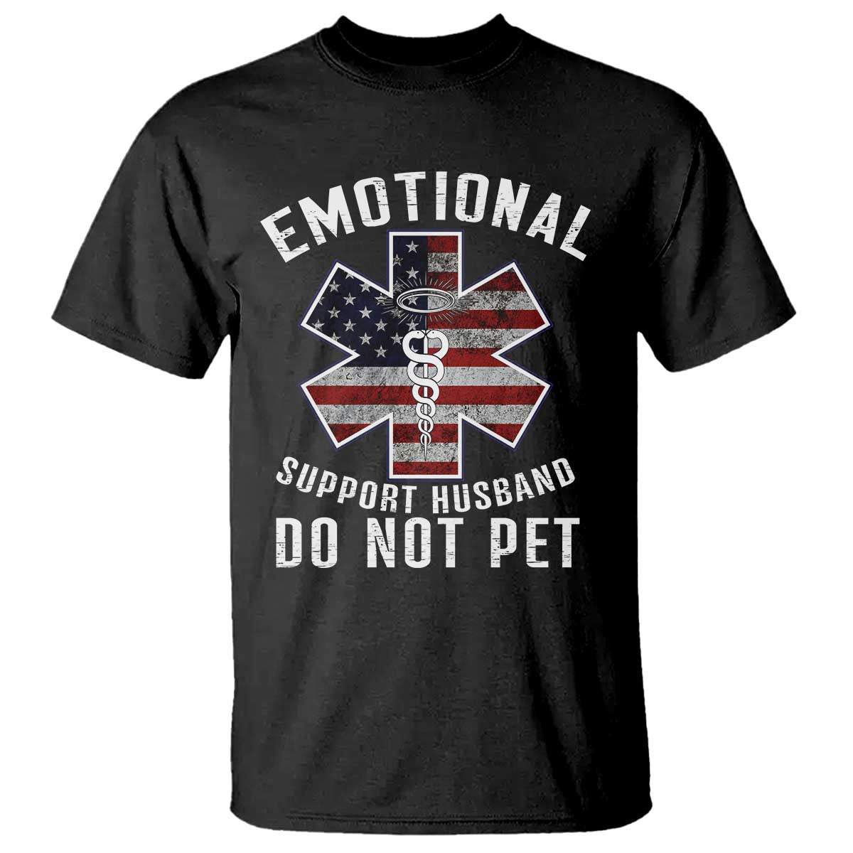 Emotional Support Husband Do Not Pet T Shirt Funny Couples TS14 Black Print Your Wear