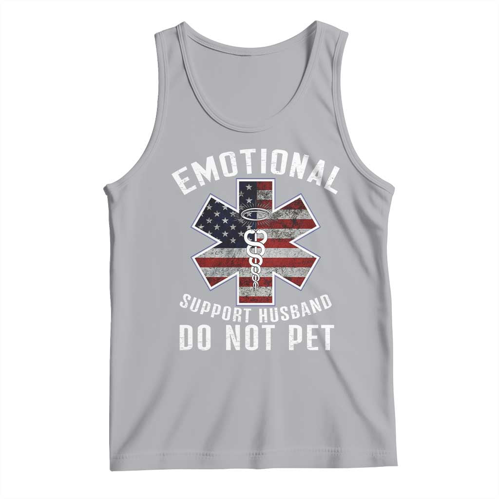 Emotional Support Husband Do Not Pet Tank Top Funny Couples TS14 Athletic Heather Print Your Wear