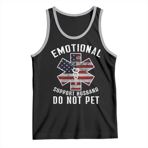 Emotional Support Husband Do Not Pet Tank Top Funny Couples TS14 Black Athletic Heather Print Your Wear