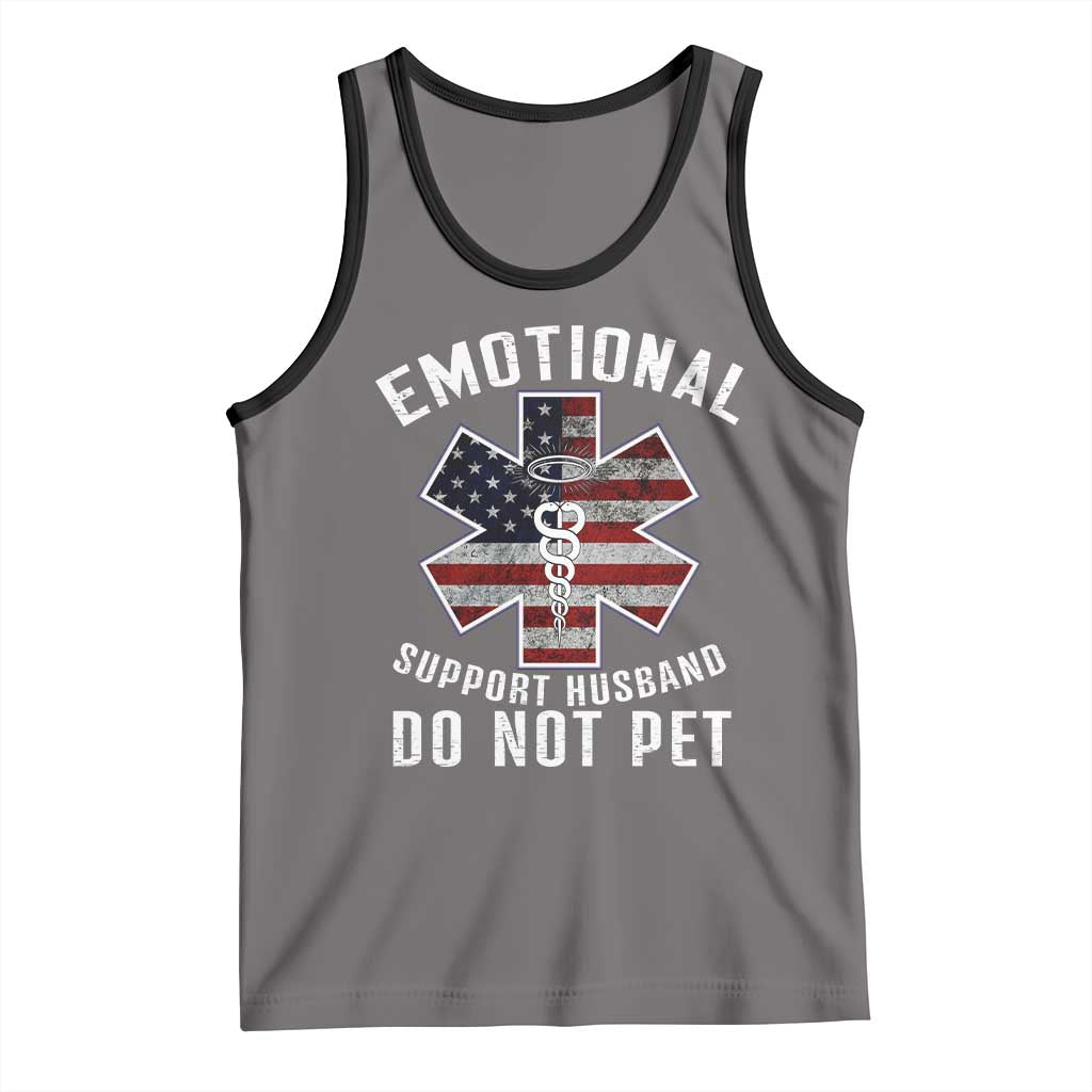 Emotional Support Husband Do Not Pet Tank Top Funny Couples TS14 Deep Heather Black Print Your Wear