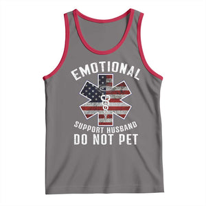 Emotional Support Husband Do Not Pet Tank Top Funny Couples TS14 Deep Heather Red Print Your Wear