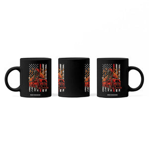 Firefighter Patriotic Fire Truck Fireman American Flag Coffee Mug TS14 Print Your Wear