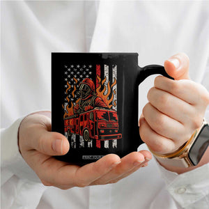 Firefighter Patriotic Fire Truck Fireman American Flag Coffee Mug TS14 Print Your Wear