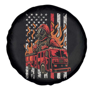 Firefighter Patriotic Fire Truck Fireman American Flag Spare Tire Cover TS14 Print Your Wear