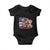Fireman American Flag Baby Onesie Firefighter Christian Cross Bible TS14 Black Print Your Wear