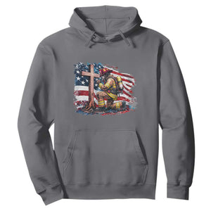 Fireman American Flag Hoodie Firefighter Christian Cross Bible TS14 Charcoal Print Your Wear