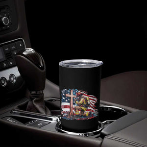Fireman American Flag Tumbler Cup Firefighter Christian Cross Bible TS14 Print Your Wear