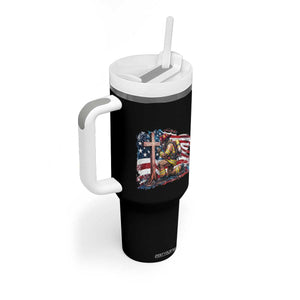 Fireman American Flag Tumbler With Handle Firefighter Christian Cross Bible TS14 Print Your Wear