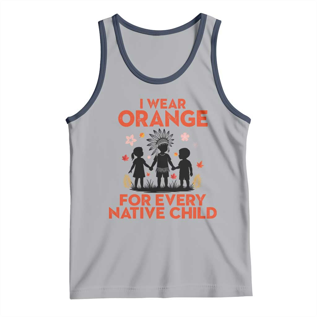 Native American Child Orange Shirt Day Tank Top I Wear Orange For Every Native Child TS14 Athletic Heather Navy Print Your Wear