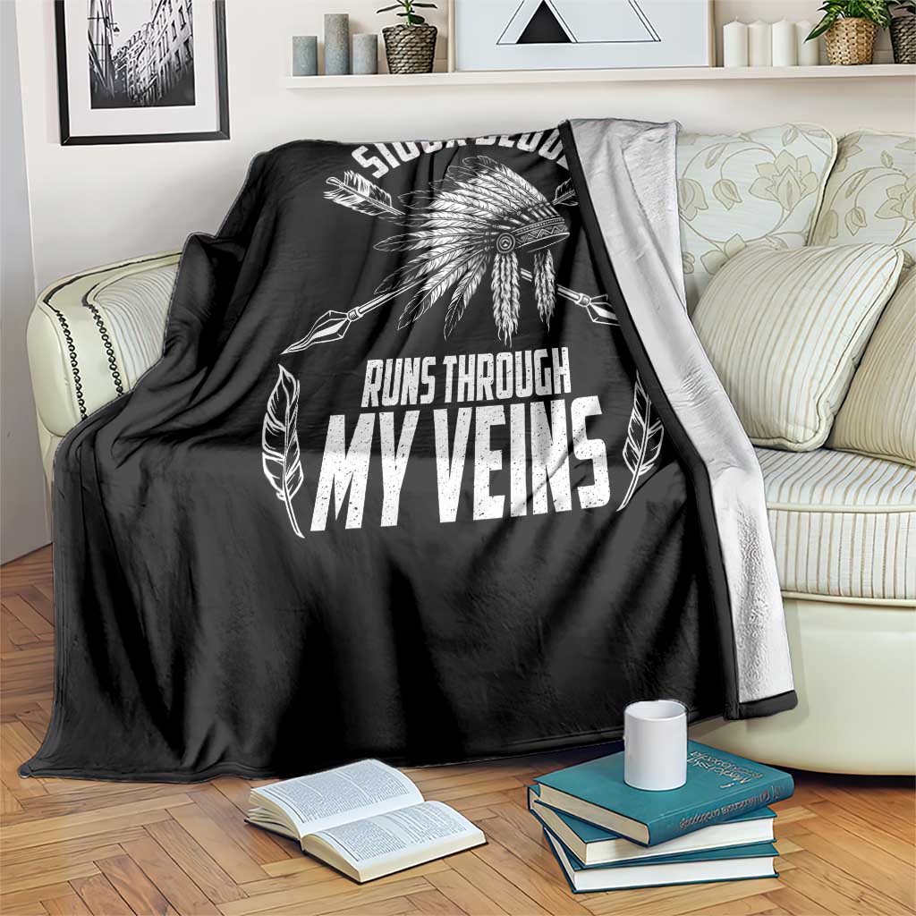 Native American Idian Chief Throw Blanket Sioux Blood Runs Through My Veins TS14 Print Your Wear