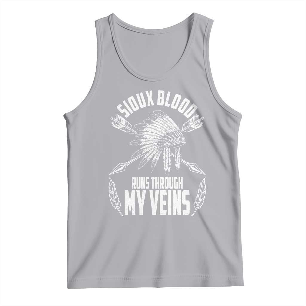 Native American Idian Chief Tank Top Sioux Blood Runs Through My Veins TS14 Athletic Heather Print Your Wear