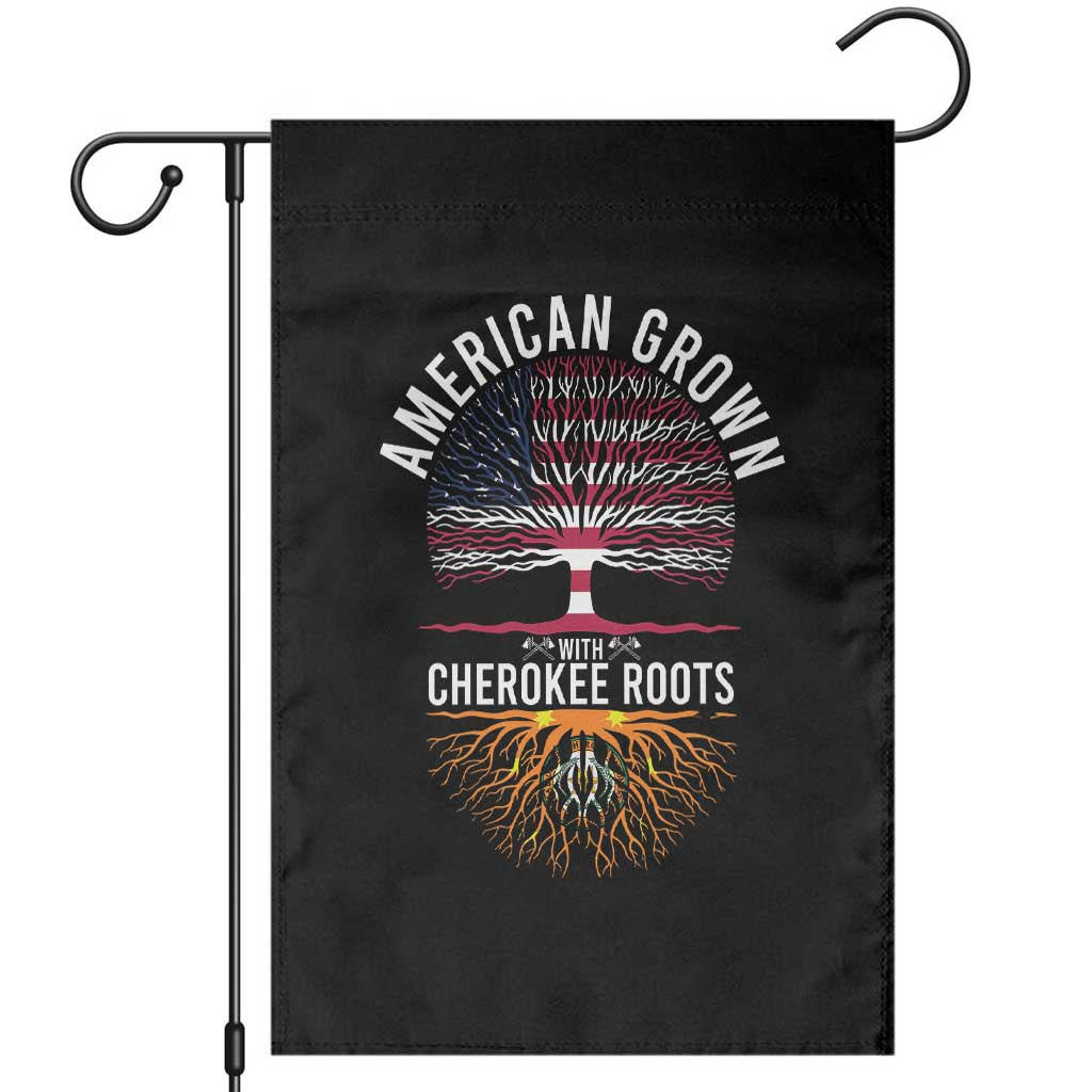 Native American Flag Garden Flag American Grown With Cherokee Roots TS14 Black Print Your Wear