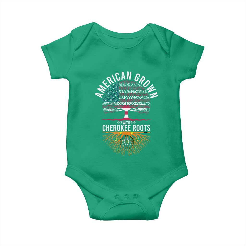 Native American Flag Baby Onesie American Grown With Cherokee Roots TS14 Irish Green Print Your Wear