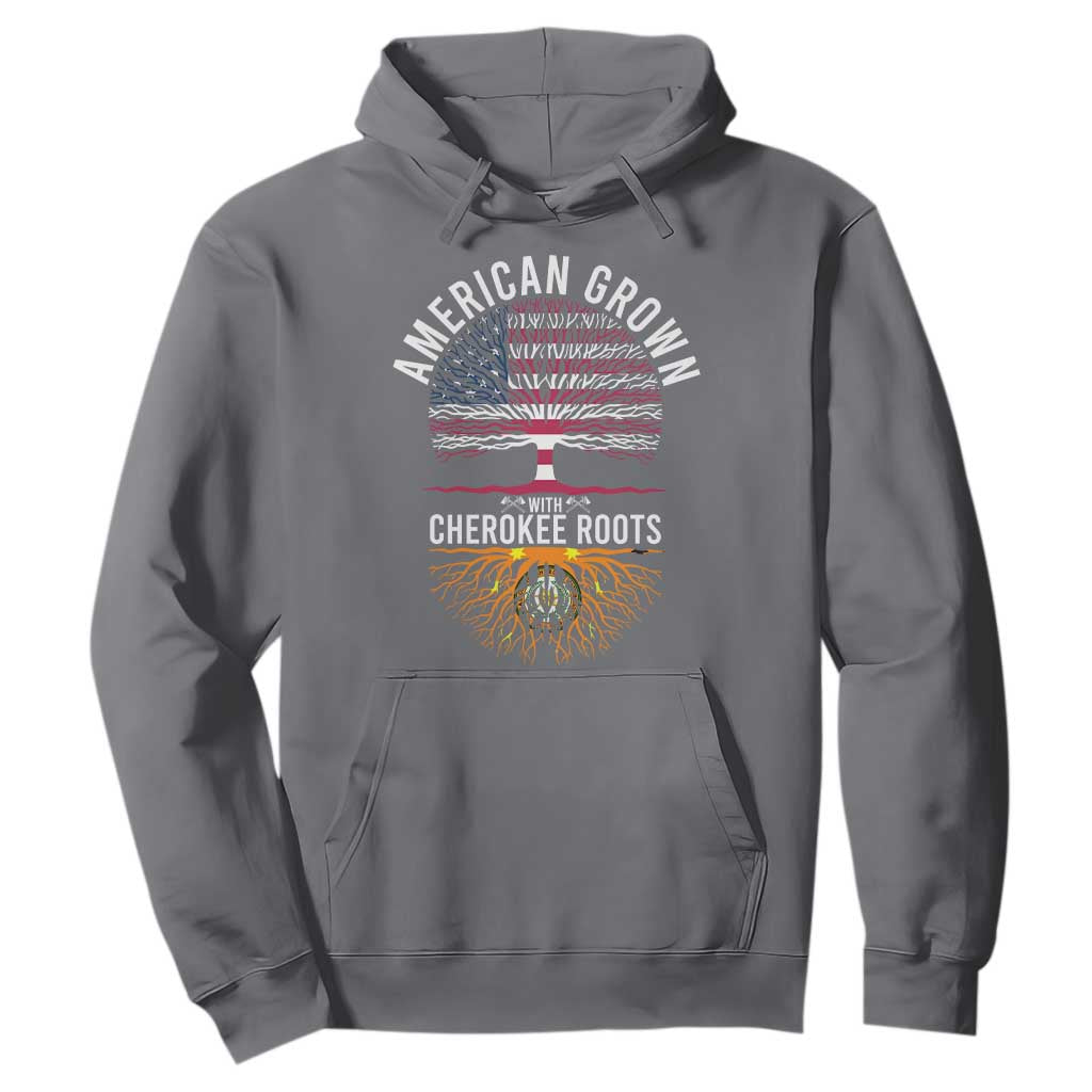 Native American Flag Hoodie American Grown With Cherokee Roots TS14 Charcoal Print Your Wear