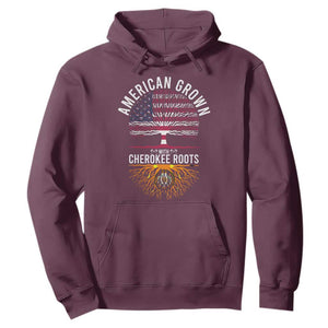 Native American Flag Hoodie American Grown With Cherokee Roots TS14 Maroon Print Your Wear