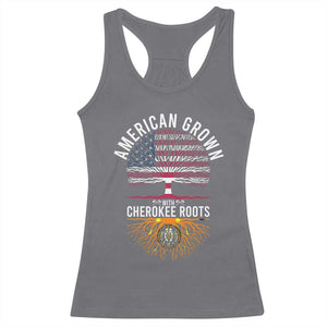 Native American Flag Racerback Tank Top American Grown With Cherokee Roots TS14 Charcoal Print Your Wear